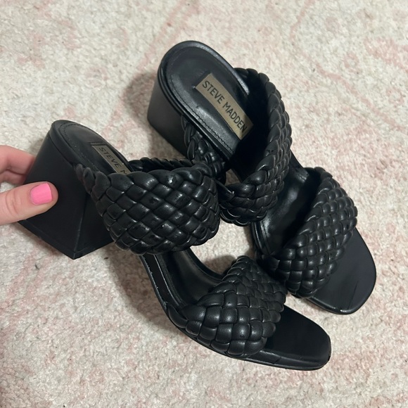 Steve Madden Black Women's Heeled Sandals - Picture 1 of 2